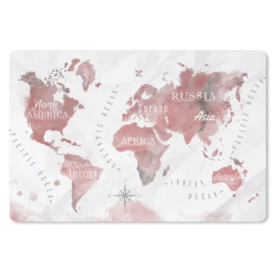 Produktbild von MuchoWow® Schreibtischunterlage Weltkarte - Farbe - rosa 60x40 cm - XXL Mauspad - Großes Mauspad