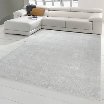 Obrázek produktu pro Koberec stříbrný hladký moderní měkký elegantní obývací styl velikost - 120 x 170 cm