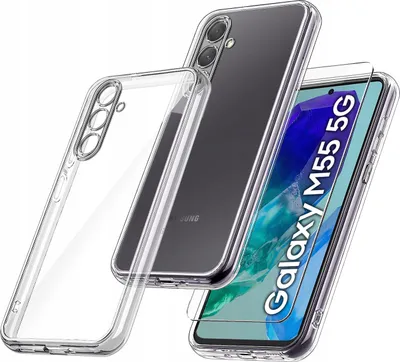 Zdjęcie produktu dla Etui do Samsung Galaxy M55 5G WZMACNIANE 360° CLEAR + Szkło 9H