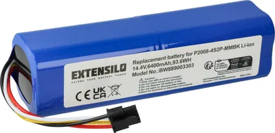 Produktbild von EXTENSILO Akku kompatibel mit Dreame D9, L10 Pro, D9 Pro, F9, D9 Max, L10, D10 Plus, D10s, D10, Bot L10 Ultra Saugroboter (6400 mAh, 14,4 V, Li-Ion)