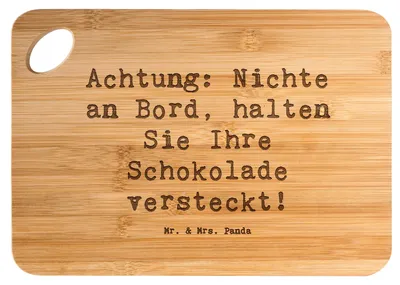 Produktbild von Mr. & Mrs. Panda Schneidebrett Spruch Nichte Schokolade - Transparent - Geschenk, einzigartige Designs, Brett, Naschen, holzschneidebrett, Geschenke für Nichten, Liebe