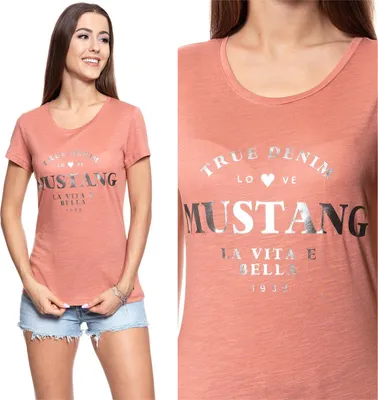 Produktbild von MUSTANG Damen, T-Shirt ALEXIA C PRINT, S, Orange, sport, tshirt, shirt