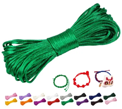 Productafbeelding van Nylon draad 2mm 20m voor armbanden en knutselwerkzaamheden (grasgroen)