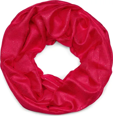 Produktbild von styleBREAKER Damen Loop Schal leicht und seidig mit Glitzer in Unifarben, Schlauchschal, Tuch 01016214