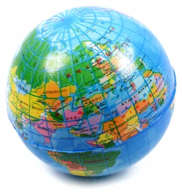 Produktbild von Anti-Stress Ball Globus 6,3cm - Weicher Schaumstoffball für pure Entspannung