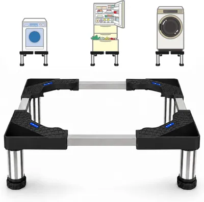 Image de Support réglable pour lave-linge, capacité de charge de 150 kg, dimensions de 40 à 60 cm, adapté aux lave-linges et aux réfrigérateurs