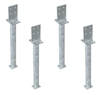 Image de Alberts 4xT-Postenenträger T Form Sabot de poteau Entretoise galvanisée à chaud Ancrage de poteau