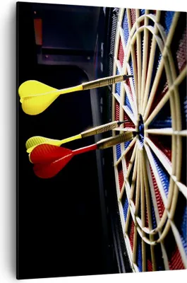 Produktbild von Bild auf Leinwand - Leinwandbild - Einteilig - Pfeil Darts Spaß Schild - 70x100cm - Wand Bild - Wanddeko - Wandbilder - Leinwanddruck - Wanddekoration - Leinwand bilder - Wandbild - PA70x100-2199