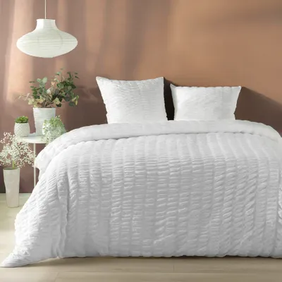 Image de Parure de lit - Douceur d'Intérieur - Microfibre - 240x220cm - Blanc