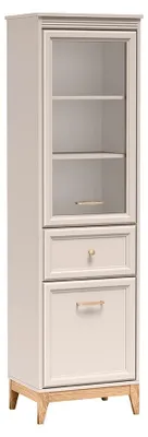 Produktbild von Masseno Vitrinenschrank CUNEO 193 x 55 cm Modern Wohnzimmer Vitrine mit Tür, Kaschmir