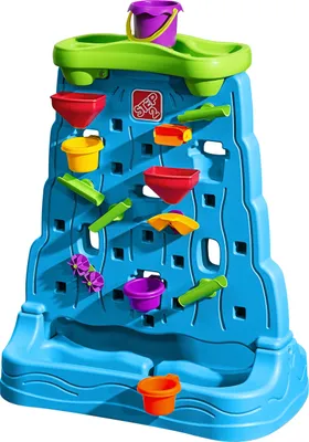 Produktbild von Step2 Waterfall Discovery Wall Wasserspielzeug | Wasserspieltisch für Kinder inkl. 13-teiligem Zubehör Set | Garten Wasser Spielzeug in Blau