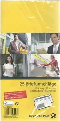 Produktbild von Deutsche Post - 25 Briefumschläge - DIN Lang Stück Selbstklebend mit Fenster