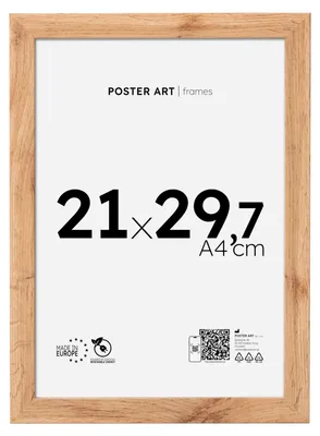 Produktbild von Bilderrahmen DIN A4 für Fotos und Poster, Eiche Wotan, MDF – Poster Art