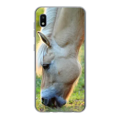 Produktbild von MuchoWow® Handyhülle Schutzhülle Hülle für Samsung Galaxy A10 Weidendes Fjordpferd an einem Sommertag Silikon Softcase Handy Hülle - Schutzhülle