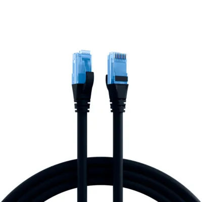 Obrázok produktu pre Patch kábel RJ45 Cat.6A U/UTP LSZH -- Premium 500MHz čierny 0,15m