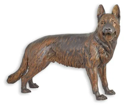 Produktbild von Bronzeskulptur deutscher Schäferhund Replikat Retro Design Dekoration