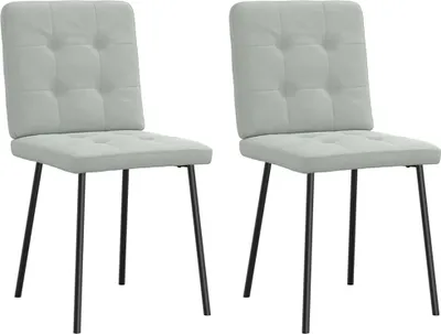 Image de Chaises à manger lot de 2 Gris clair Velours