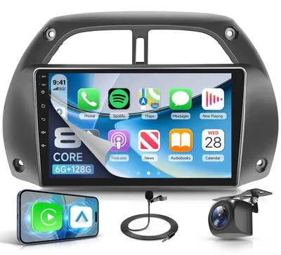 Obrázek produktu pro Autorádio s 9palcovým dotykovým displejem pro Toyota RAV4 (2001-2006), 6G + 128G, Carplay, Android Auto