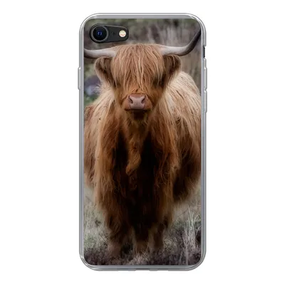 Produktbild von MuchoWow® Handyhülle Schutzhülle Hülle für iPhone 8 Schottischer Hochländer - Moos - Gras Silikon Softcase Handy Hülle - Schutzhaube