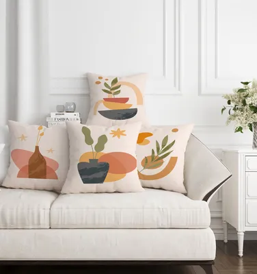 Image de Evila Originals, ASR-plw4 - 3, lot de housses de coussin (4 pièces), multicolore, 50 % COTON / 50 % POLYESTER, 43 x 43 cm