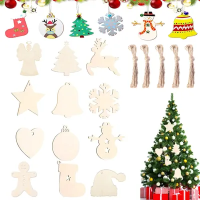 86 Holz-Anhänger zum Bemalen, Engel, Weihnachtsbaum-Deko, DIY