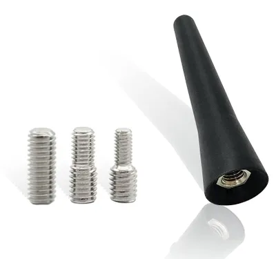 Universal-Autoantenne 6,5 cm FM/AM mit 3 Adaptern (M4, M5, M6) schwarz
