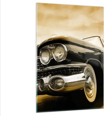 Produktbild von Bilder auf glas - Einteilig - Auto Chrom Rad - 80x120cm - Glasbilder - Wandbilder - Bilder - zum Aufhängen bereit - Wanddekoration aus Glas - Glas Bilder - Wandbild auf Glas - GPA80x120-0160