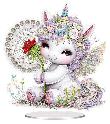 Produktbild von Diamond Painting Tischdeko Einhorn Bastelset 5D Acrylharz Tiere