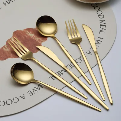 Produktbild von 60-teiliges goldbeschichtetes Besteckset für 20 Personen | Edelstahlset für Hochzeiten und Feiern