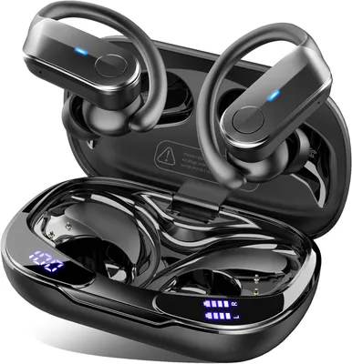 Ordtop Bluetooth 5.4 Kopfhörer Sport In-Ear, 70 Std. Wiedergabe, HiFi Stereo, Tiefer Bass, 4 Noise Cancelling Mics, IPX8 Wasserdicht, Ohrhaken, USB-C