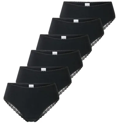 Produktbild von SCHIESSER Damen Brazilian Slips Spitze schwarz | 6er Pack | 8225