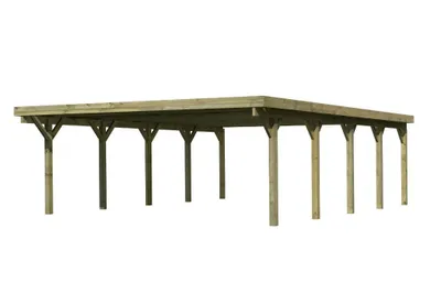 Productafbeelding van Karibu Dubbele carport Classic 3 met stalen dak