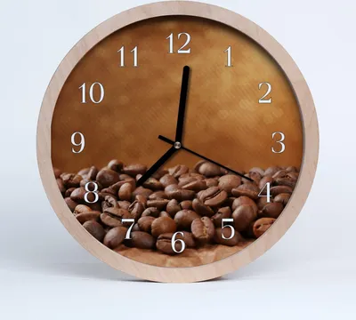 Produktbild von Holzuhr 20fi cm wanduhr - Kaffeebohnen