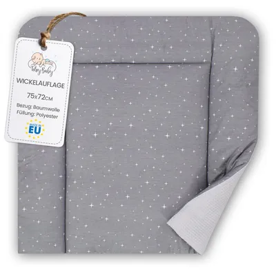Produktbild von Wickelauflage Wickelunterlage aus Baumwolle 75x72 cm - Weich und waschbar Wickelunterlage für Babys Wickelmatte aus Stoff für Wickeltisch Wickelkommode oder Waschmaschine 75 x 72 Galaxie