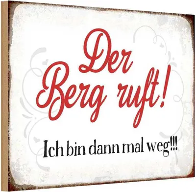 Produktbild von vianmo Holzschild 12x18 cm Berg ruft ich bin dann mal weg