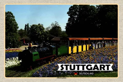 Produktbild von vianmo Holzschild 12x18 cm Stuttgart Killesbergbahn Park Bildmotiv Reisemotiv Abenteuer Reisen
