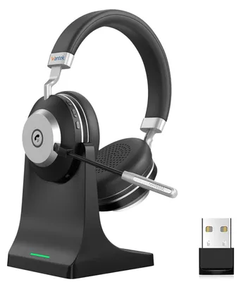 Produktbild von Kabellose Bluetooth Kopfhörer mit ANC Bluetooth Kristallklarem Mikrofon 30h Akku Leicht und Ergonomisch Ideal für Büro Homeoffice Black