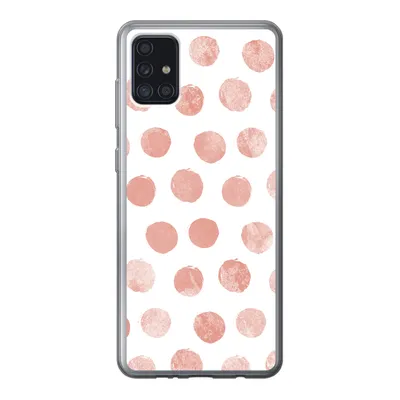 Produktbild von MuchoWow® Handyhülle Schutzhülle Hülle für Samsung Galaxy A52 5G Polka dots - Rosa - Weiß Silikon Softcase Handy Hülle - Umschlag
