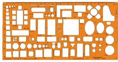 Produktbild von Standardgraph Möblierungsschablone Architekt Maßstab 1:50