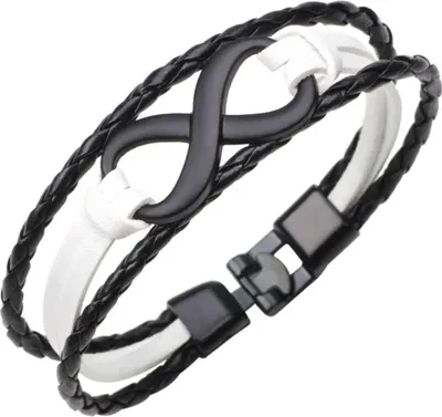 Produktbild von Herrenarmband DE-34444 - Schwarz / Weiß KP34444
