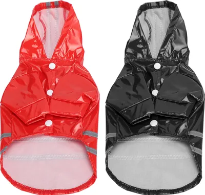 Produktbild von Haustier Regenmantelhund reflektierender Streifen Regenjacke atmungsaktive wasserdichte Herumneuerbekleidung (rot schwarz m)