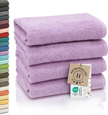 Produktbild von 4er Set Handtücher aus Baumwolle, 50x100 cm, lila (flieder)