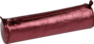 Produktbild von Clairefontaine 4x Schlampermäppchen Leder Cuirisé rund Ø5,5x22cm Kirsche 8689C