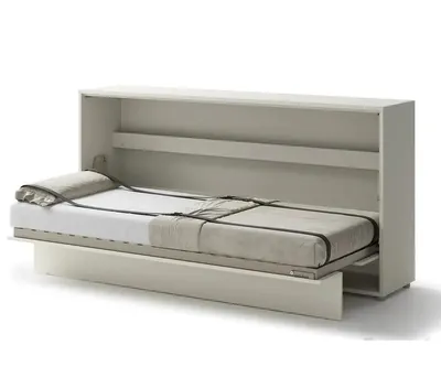 Produktbild von Bed Concept BC-06 Wandklappbett Horizontal Schrankbett mit Matratze, 90x200 cm - Kaschmirfarbe