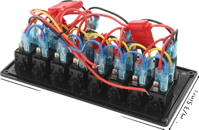 Produktbild von LED-Schaltersteuerung, 8-Positionen, USB-Anschlüsse, schwarz