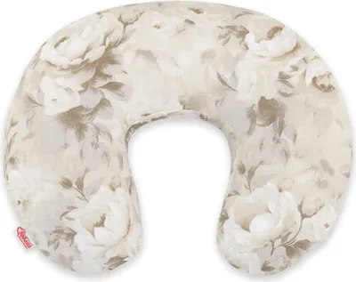 Image de Coussin d'allaitement en forme de haricot Bobono en fibre naturelle beige pour confort et soutien pendant l'allaitement