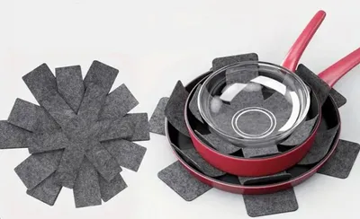 Produktbild von 6x Pfannenschutz Pfannenschoner Filz Topfschutz Topfschoner 3 Größen 38/35/26 cm