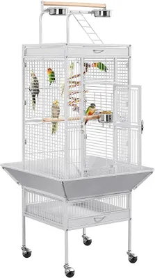 Imagen del producto de Silecomplaza: Jaula grande para aves, jaula para pájaros, casa para pájaros, jaula para loros, jaula para animales. Altura: 156 cm