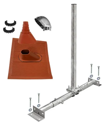 Produktbild von PremiumX X100-48F Dachsparrenmasthalter feuerverzinkt ALU-Ziegel Set rot