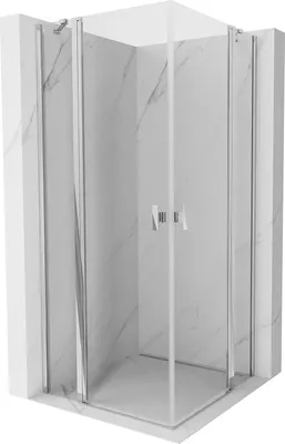 Immagine prodotto di Mexen Mist Duo cabina doccia a battente 90 x 90 cm, trasparente, cromo - 8A4-090-090-01-00